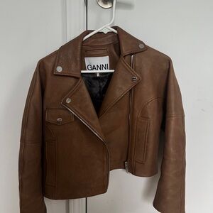 GANNI short Leather Jacket